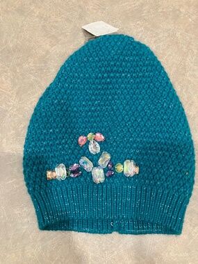 NWT Girl’s Teal Jeweled Winter Beanie